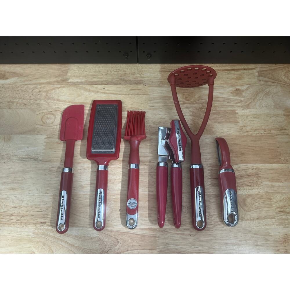Lot of 6 Kitchen Aid Kitchen Utensiles Red
